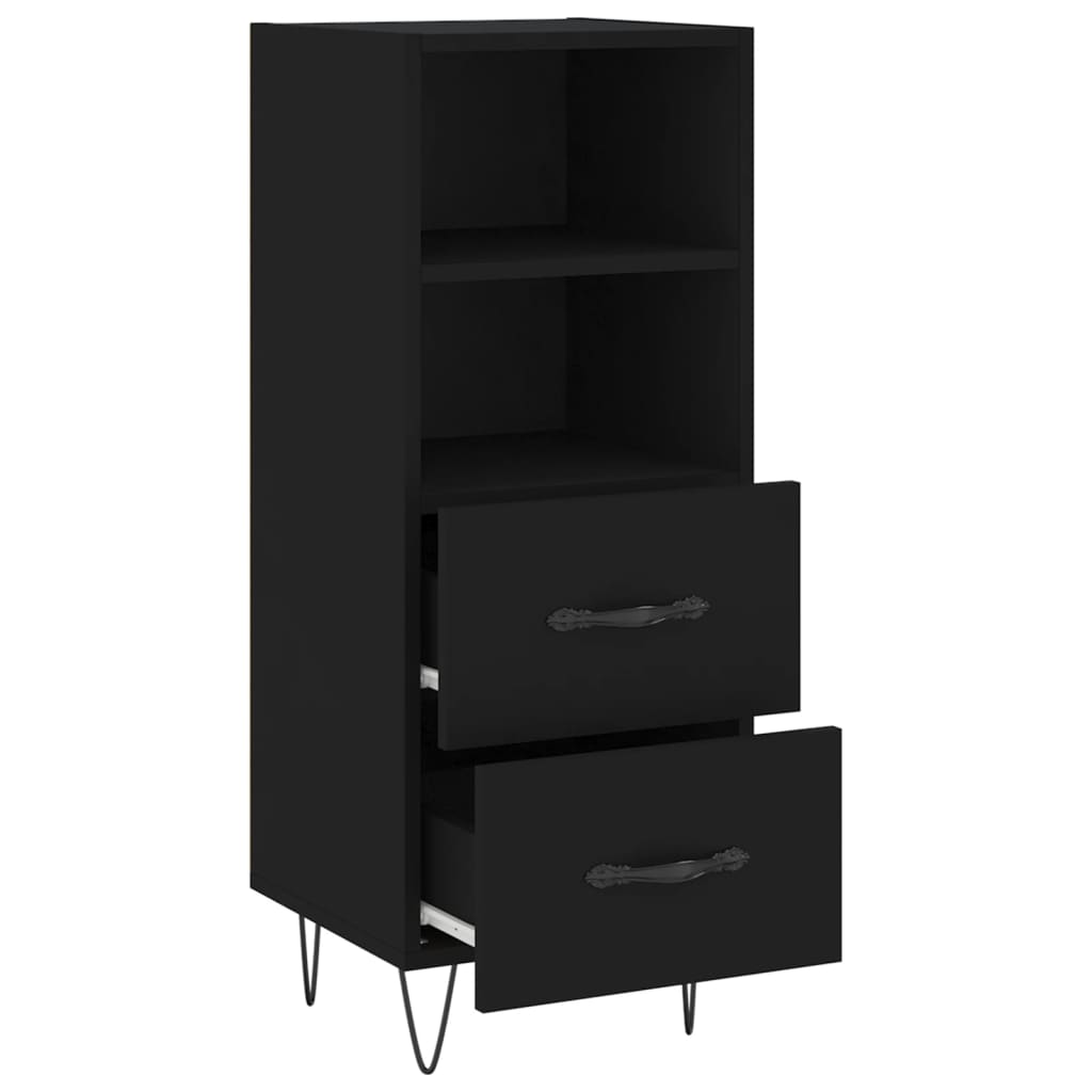 Credenza Nero 34,5x34x90 cm in Legno Multistrato - homemem39