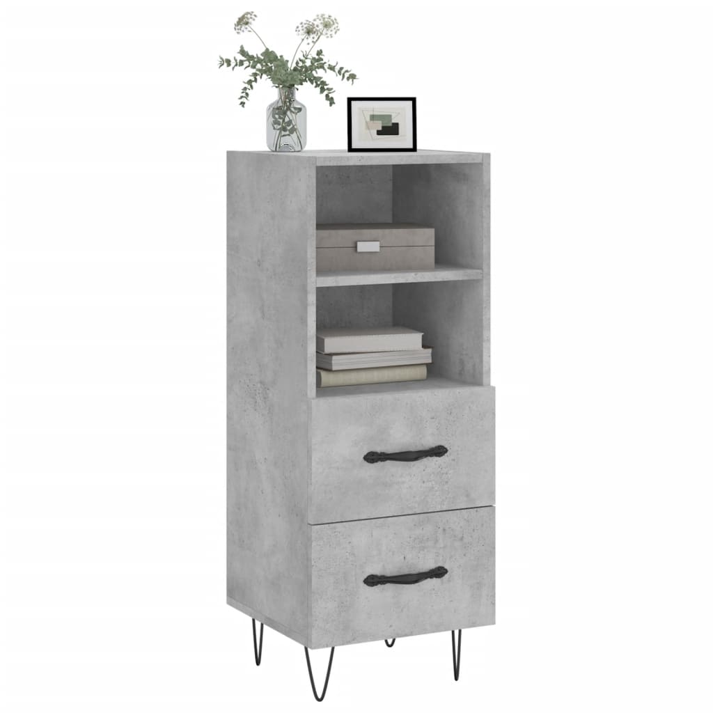 Credenza Grigio Cemento 34,5x34x90 cm in Legno Multistrato - homemem39