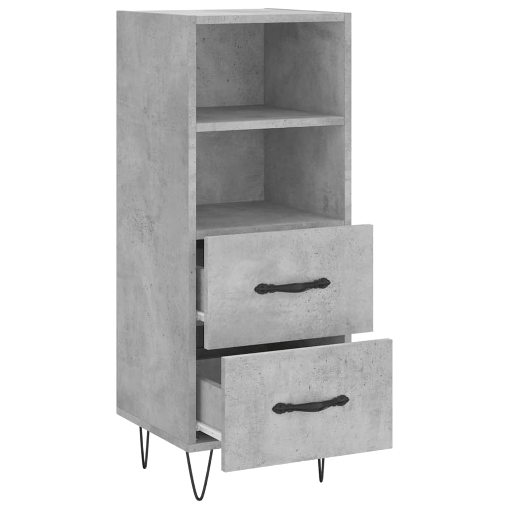 Credenza Grigio Cemento 34,5x34x90 cm in Legno Multistrato - homemem39