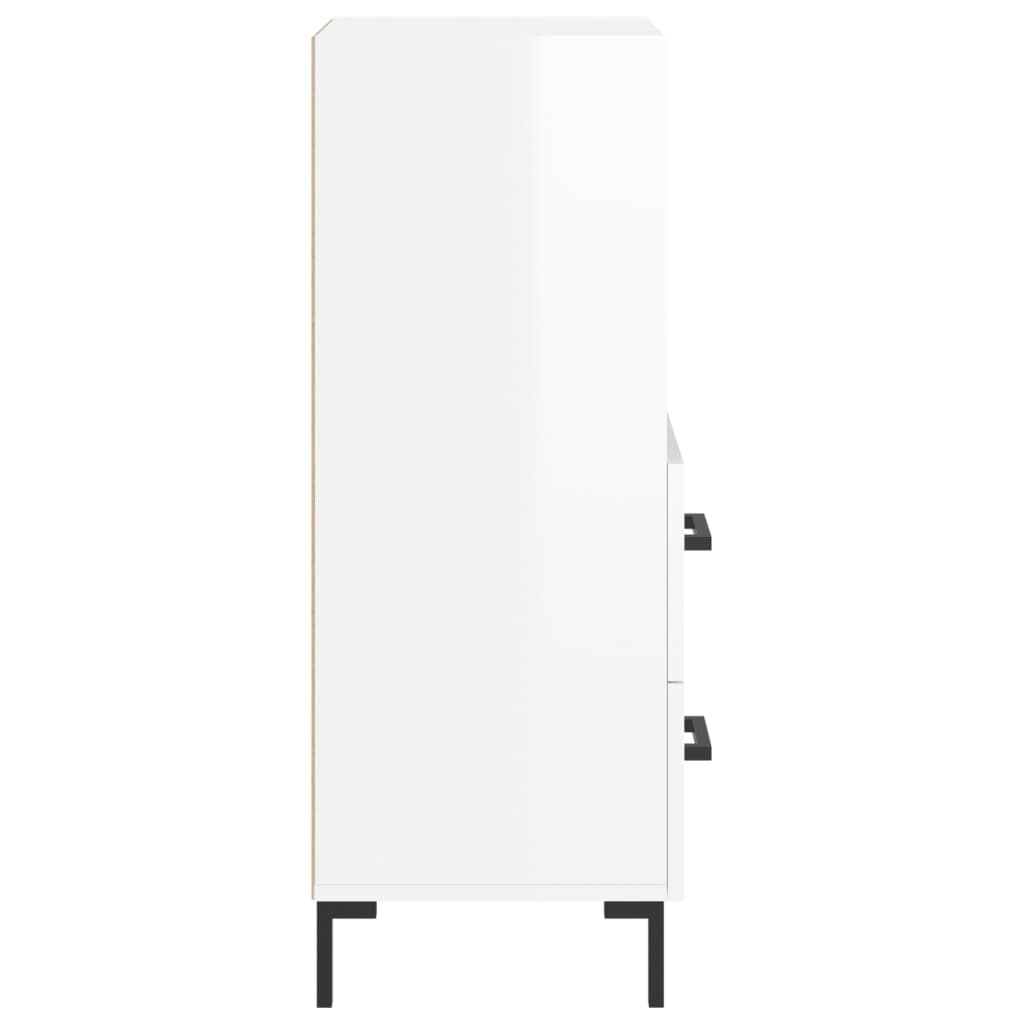 Credenza Bianco Lucido 34,5x34x90 cm in Legno Multistrato - homemem39