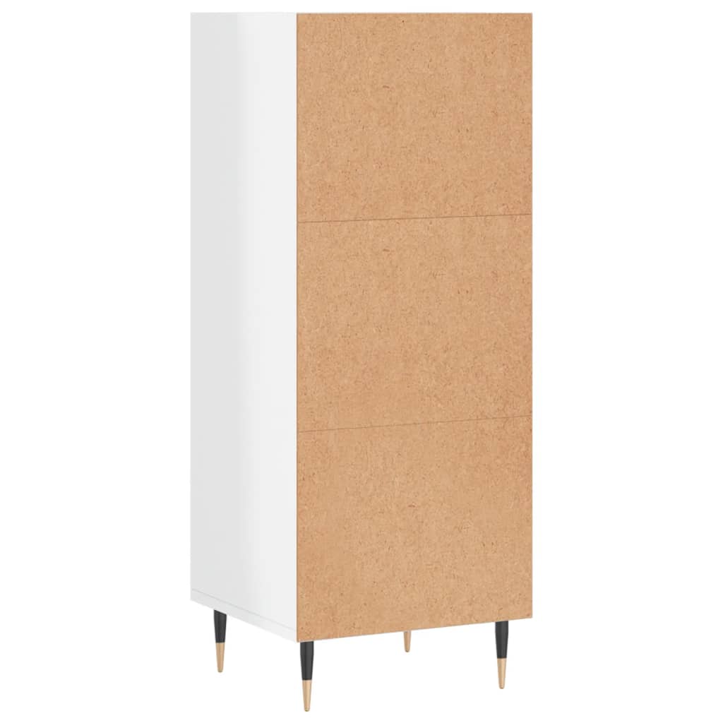 Credenza Bianco Lucido 34,5x32,5x90 cm in Legno Multistrato | homemem39