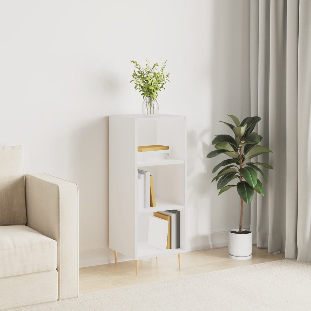 Credenza Bianca 34,5x32,5x90 cm in Legno Multistrato - homemem39