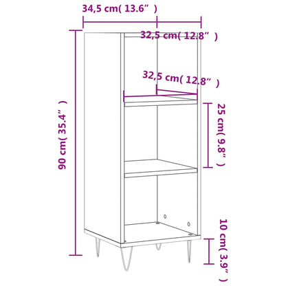 Credenza Rovere Fumo 34,5x32,5x90 cm in Legno Multistrato | homemem39