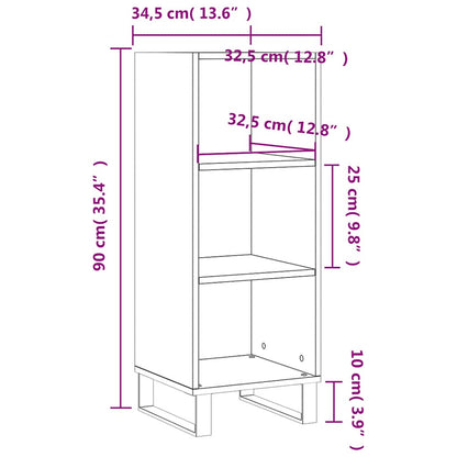 Credenza Grigio Sonoma 34,5x32,5x90 cm in Legno Multistrato | homemem39