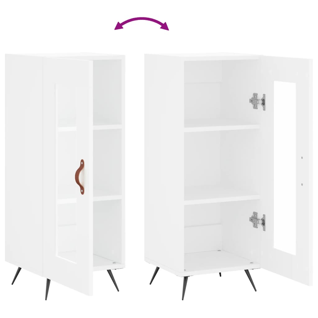 Credenza Bianca 34,5x34x90 cm in Legno Multistrato - homemem39