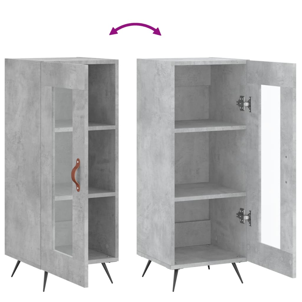 Credenza Grigio Cemento 34,5x34x90 cm in Legno Multistrato - homemem39
