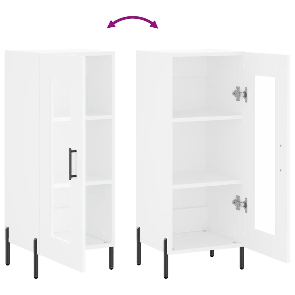 Credenza Bianca 34,5x34x90 cm in Legno Multistrato - homemem39