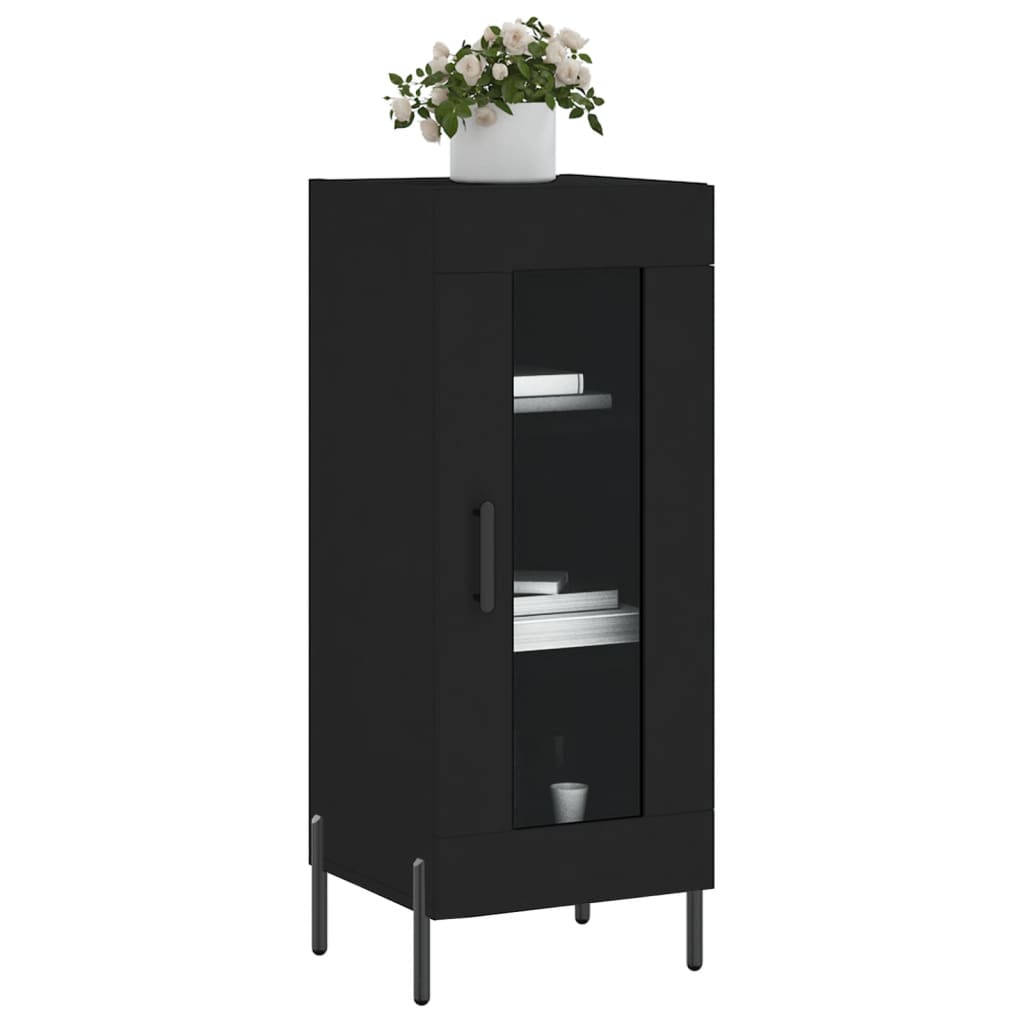 Credenza Nero 34,5x34x90 cm in Legno Multistrato - homemem39