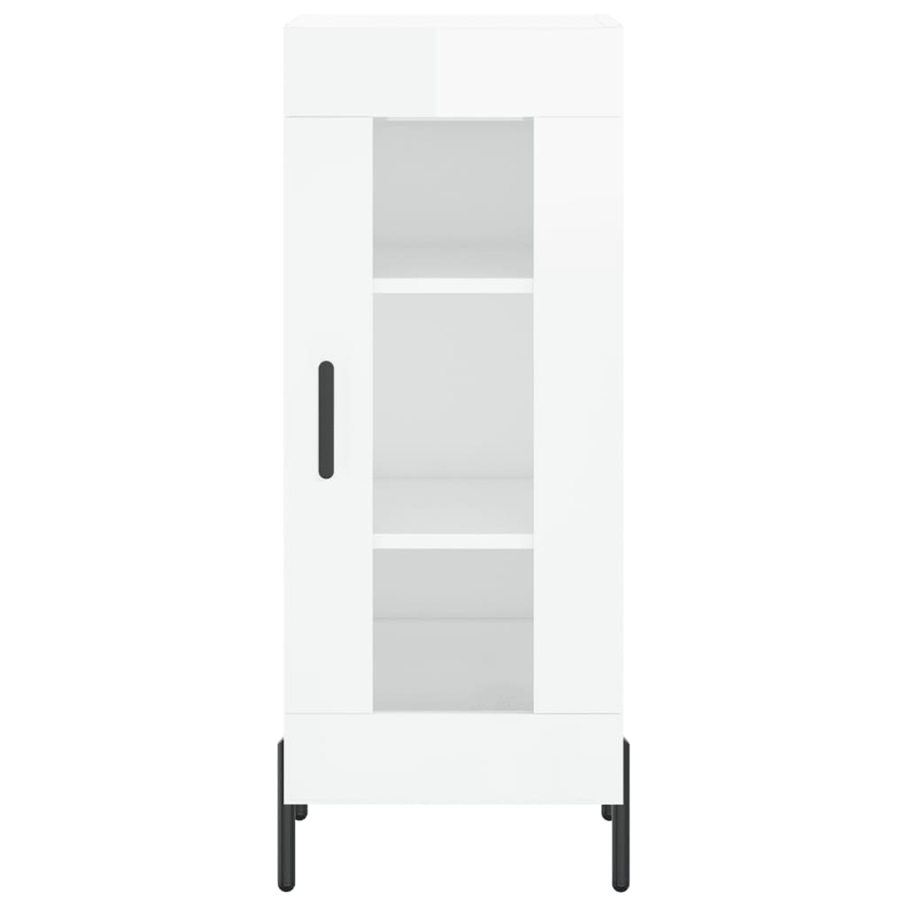 Credenza Bianco Lucido 34,5x34x90 cm in Legno Multistrato - homemem39