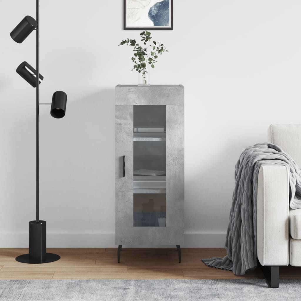 Credenza Grigio Cemento 34,5x34x90 cm in Legno Multistrato - homemem39