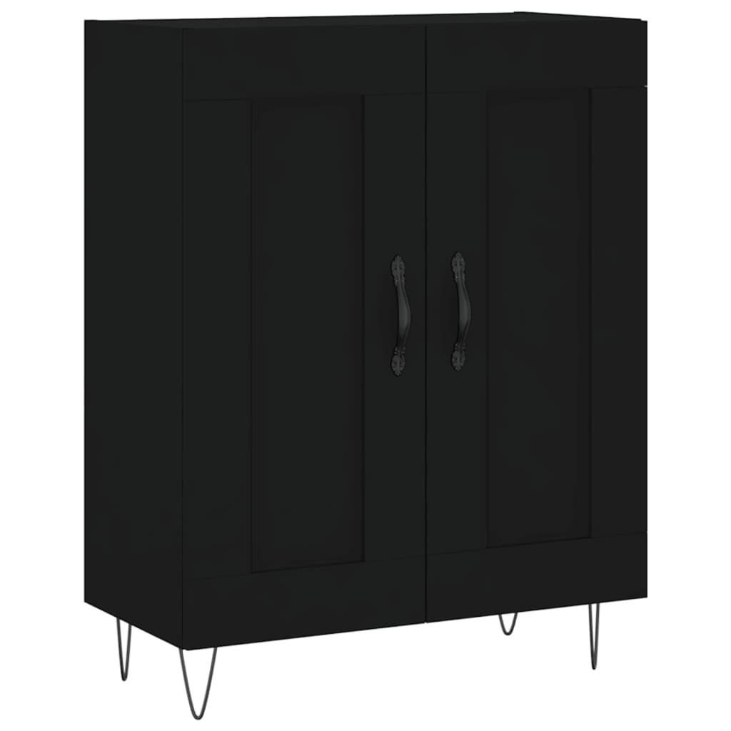 Credenza Nera 69,5x34x90 cm in Legno Multistrato - homemem39