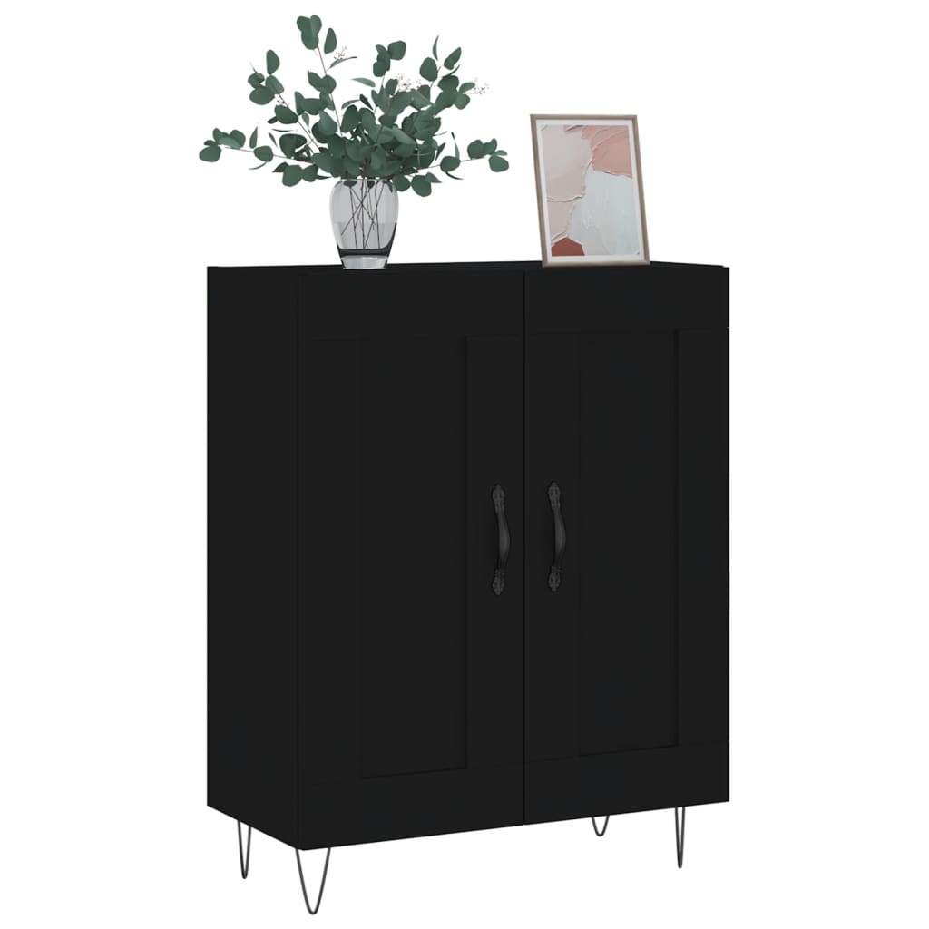 Credenza Nera 69,5x34x90 cm in Legno Multistrato - homemem39