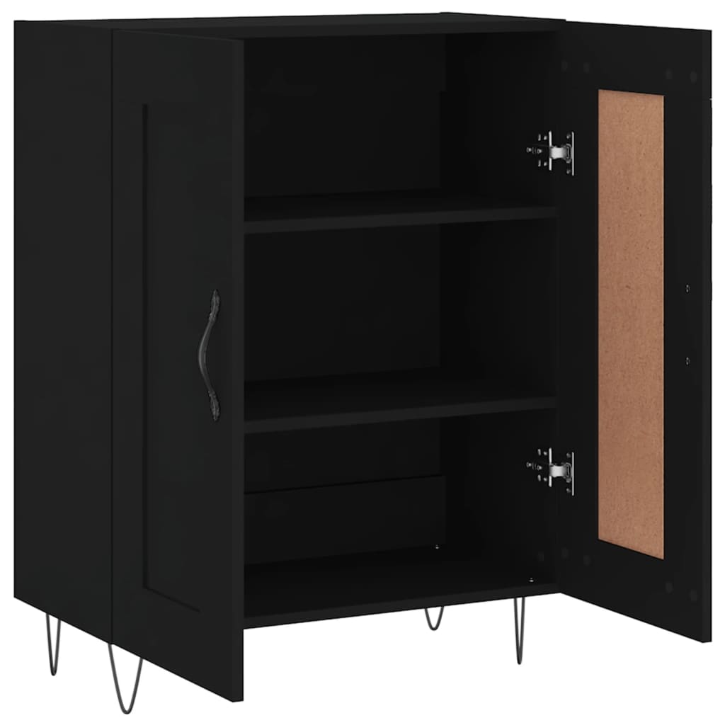 Credenza Nera 69,5x34x90 cm in Legno Multistrato - homemem39