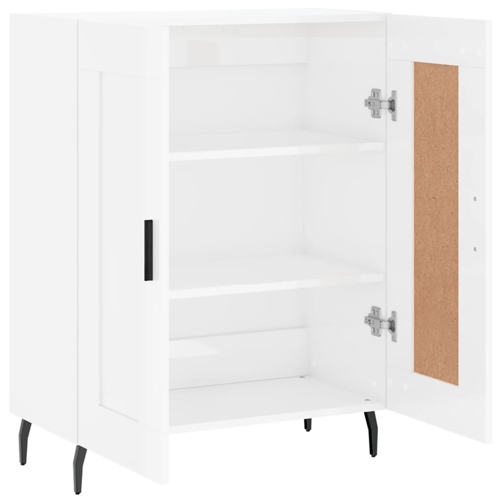 Credenza 69,5x34x90 cm in Legno Multistrato Bianco Lucido - homemem39