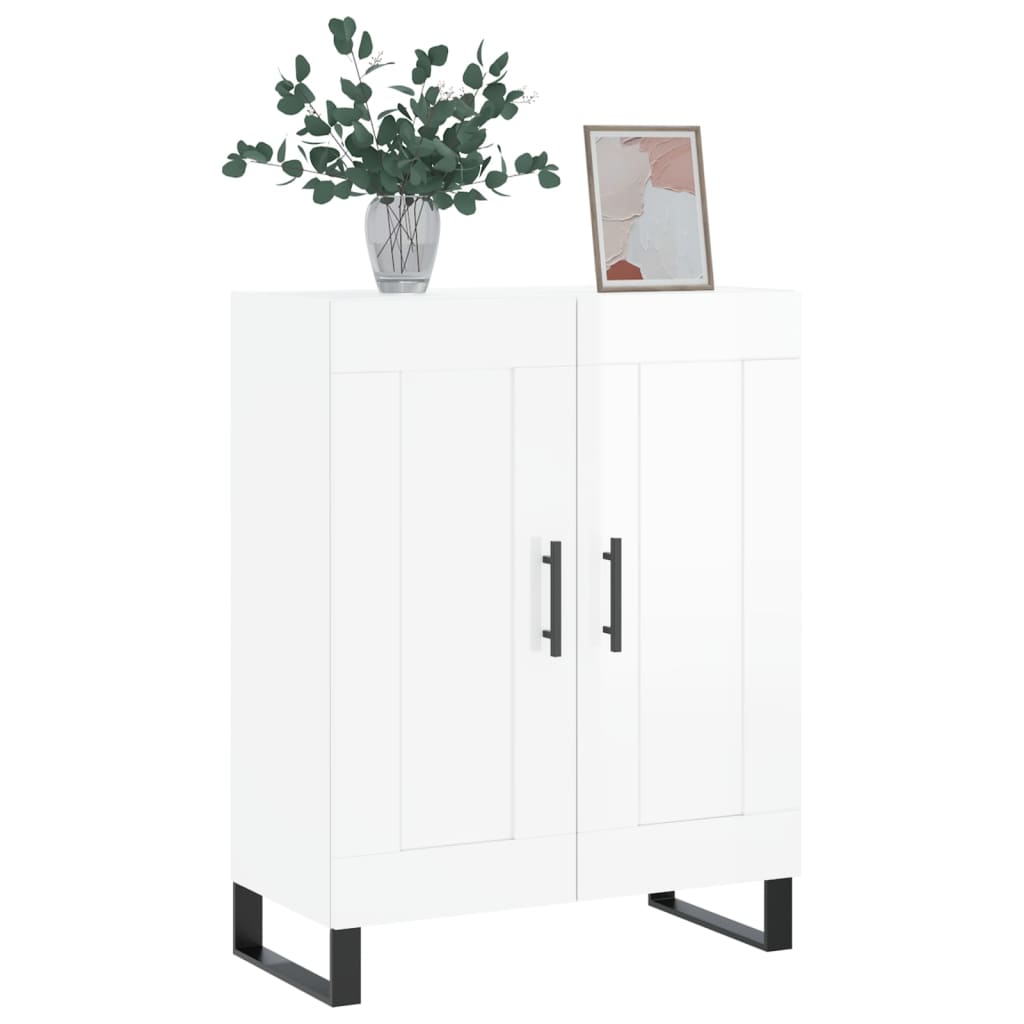 Credenza 69,5x34x90 cm in Legno Multistrato Bianco Lucido - homemem39
