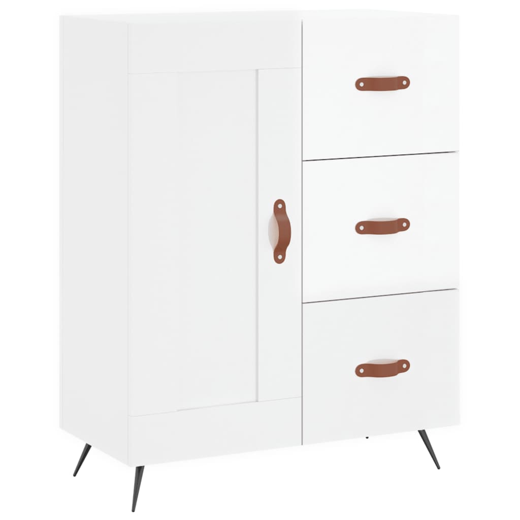 Credenza 69,5x34x90 cm in Legno Multistrato Bianco Lucido - homemem39