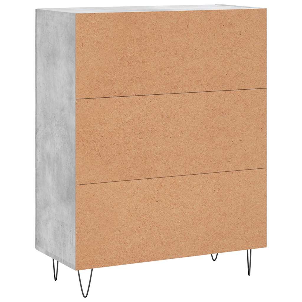 Credenza Grigio Cemento 69,5x34x90 cm in Legno Multistrato