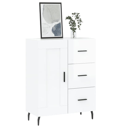 Credenza 69,5x34x90 cm in Legno Multistrato Bianco Lucido - homemem39