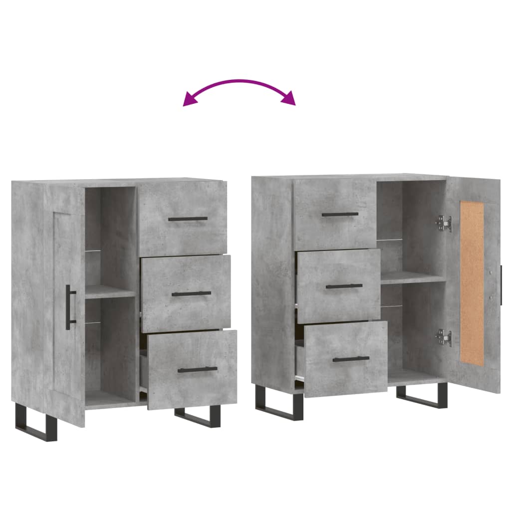 Credenza Grigio Cemento 69,5x34x90 cm in Legno Multistrato - homemem39