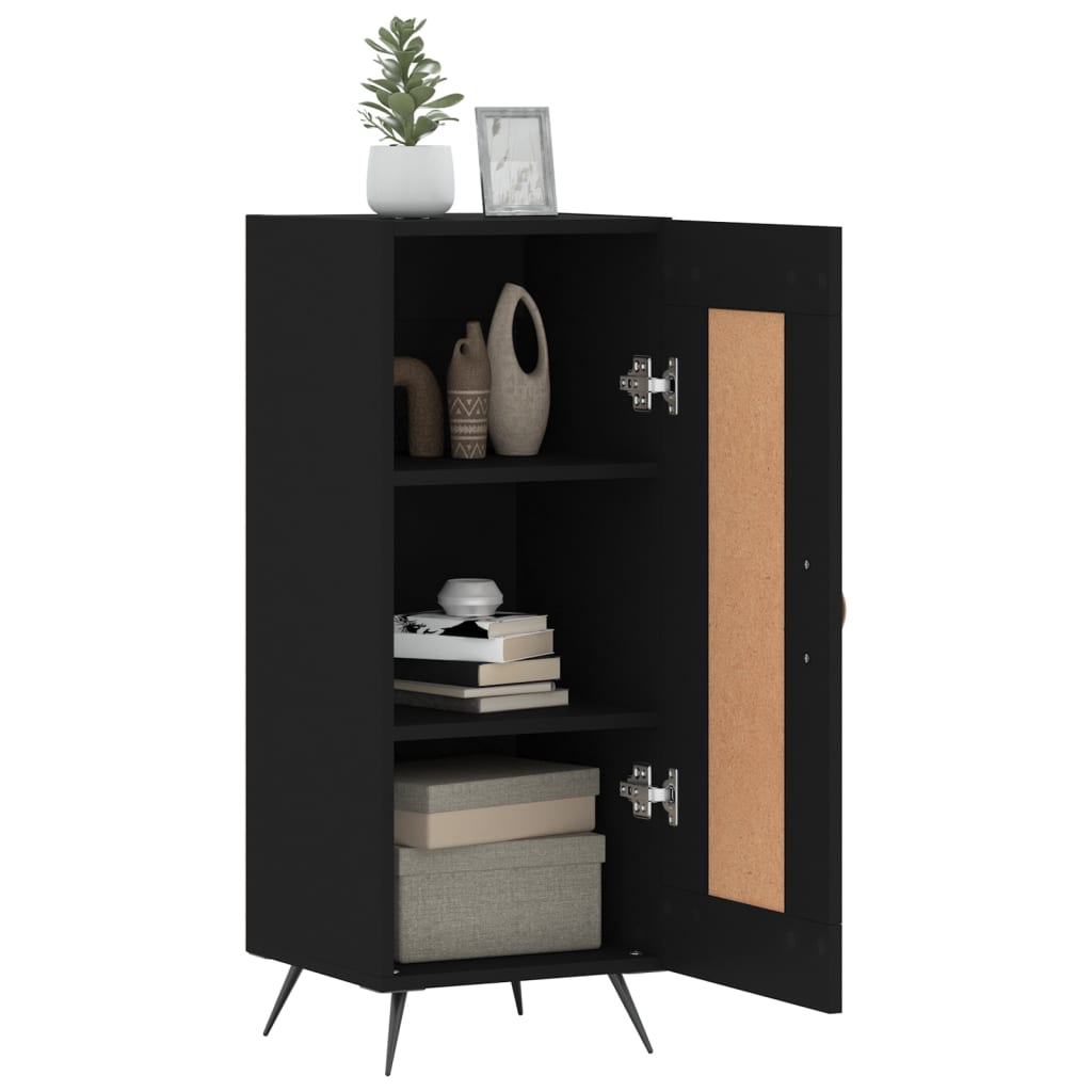 Credenza Nero 34,5x34x90 cm in Legno Multistrato