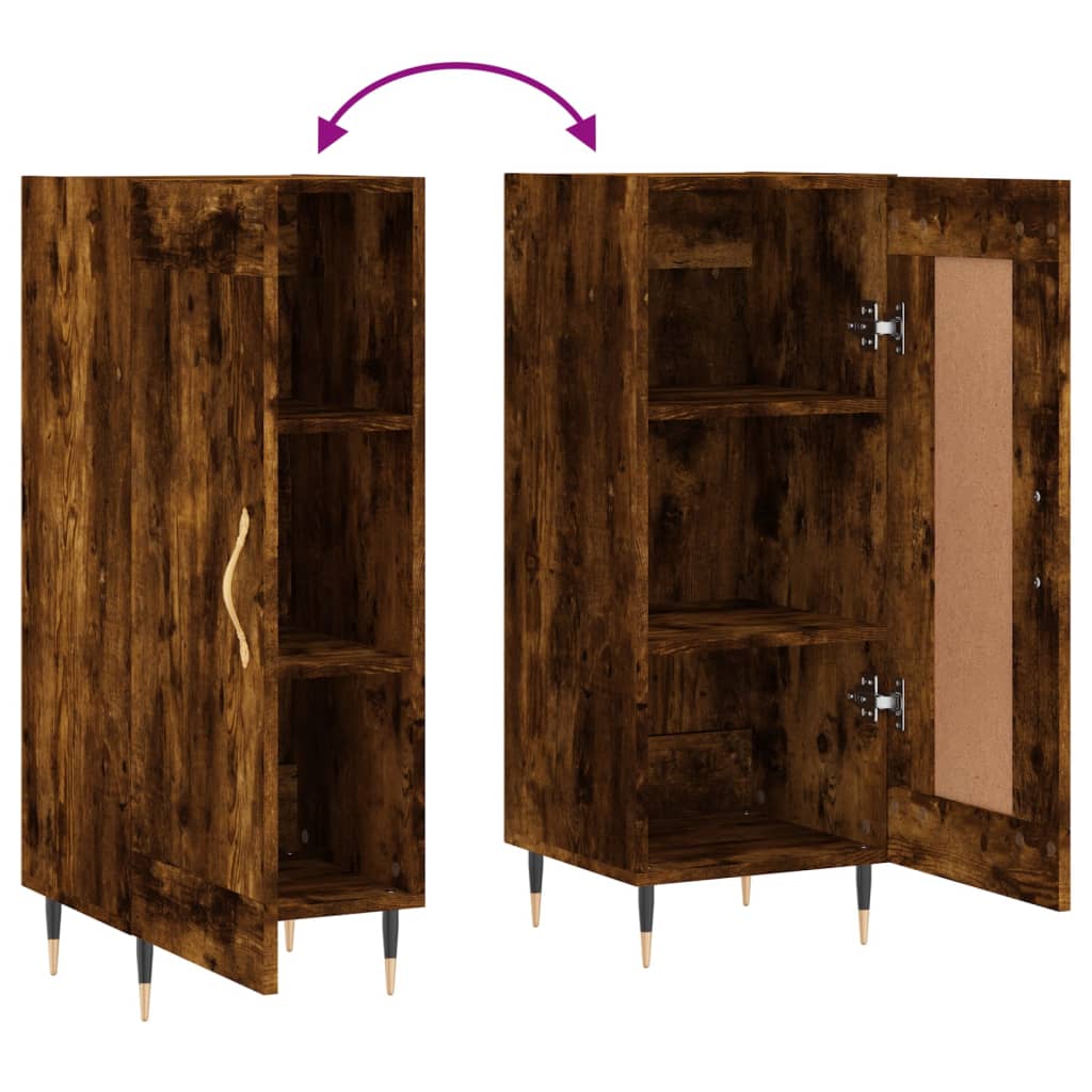 Credenza Rovere Fumo 34,5x34x90 cm in Legno Multistrato - homemem39