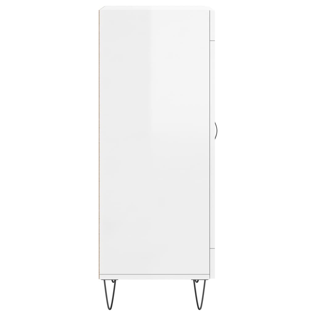 Credenza Bianco Lucido 34,5x34x90 cm in Legno Multistrato - homemem39