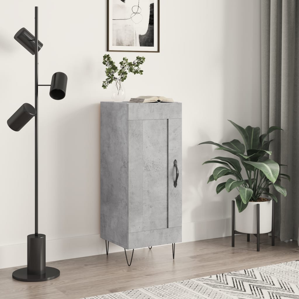Credenza Grigio Cemento 34,5x34x90 cm in Legno Multistrato | homemem39