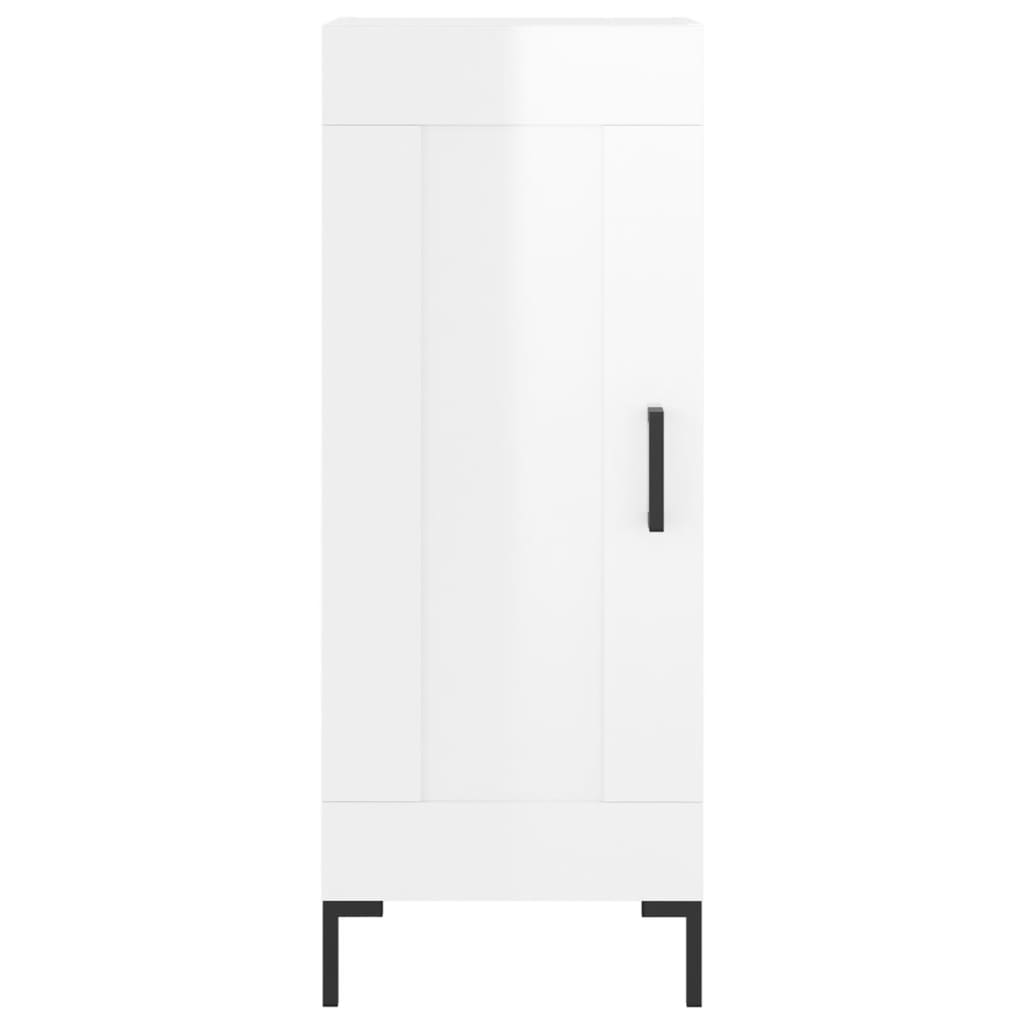 Credenza Bianco Lucido 34,5x34x90 cm in Legno Multistrato - homemem39
