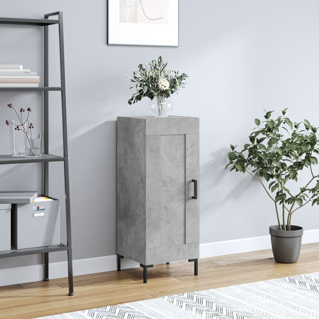 Credenza Grigio Cemento 34,5x34x90 cm in Legno Multistrato | homemem39