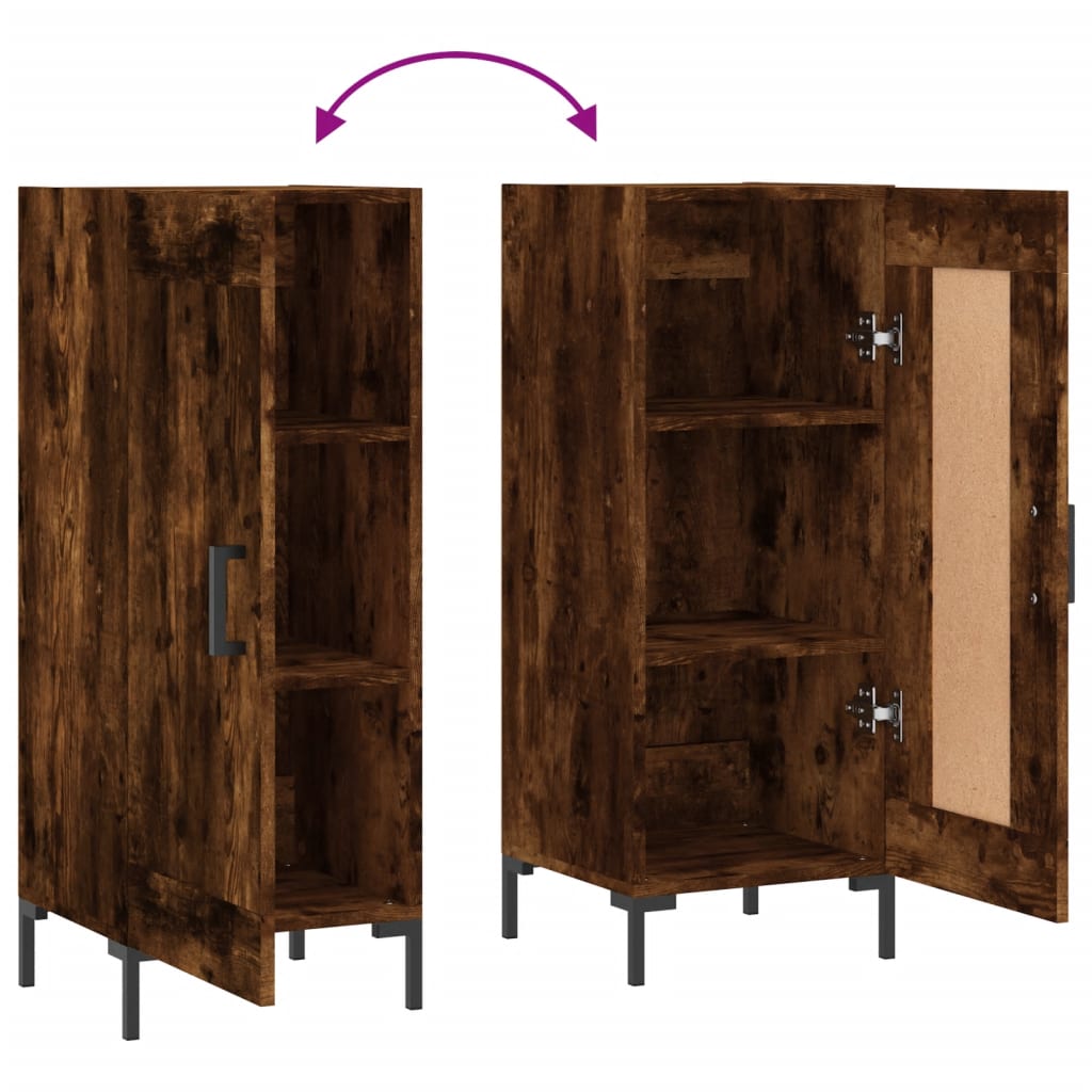 Credenza Rovere Fumo 34,5x34x90 cm in Legno Multistrato - homemem39