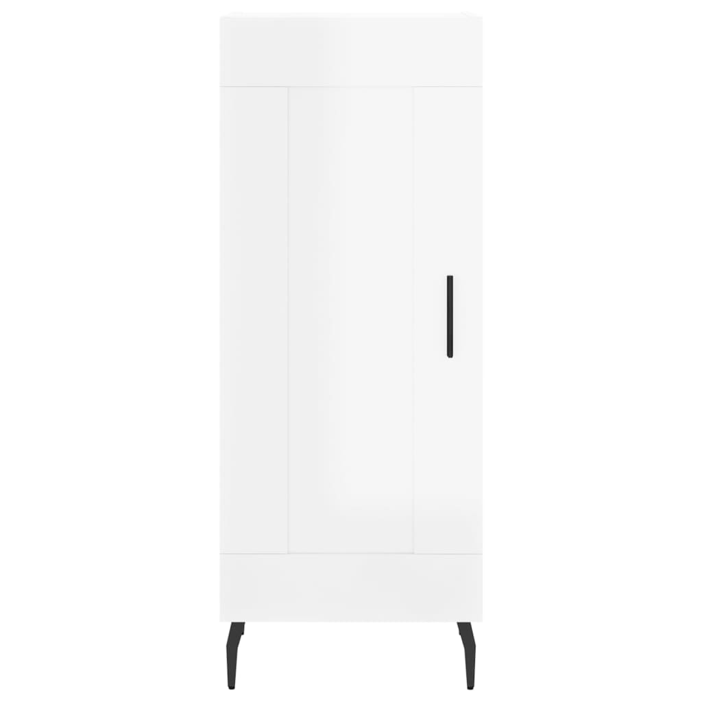 Credenza Bianco Lucido 34,5x34x90 cm in Legno Multistrato