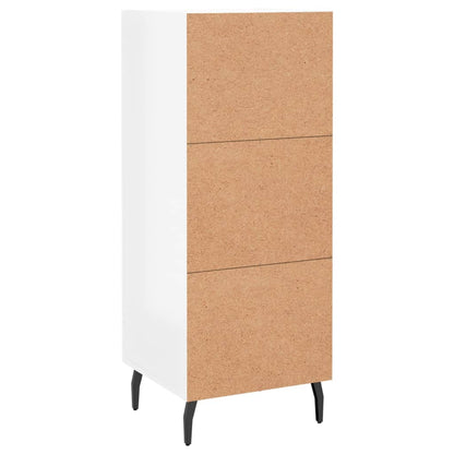Credenza Bianco Lucido 34,5x34x90 cm in Legno Multistrato