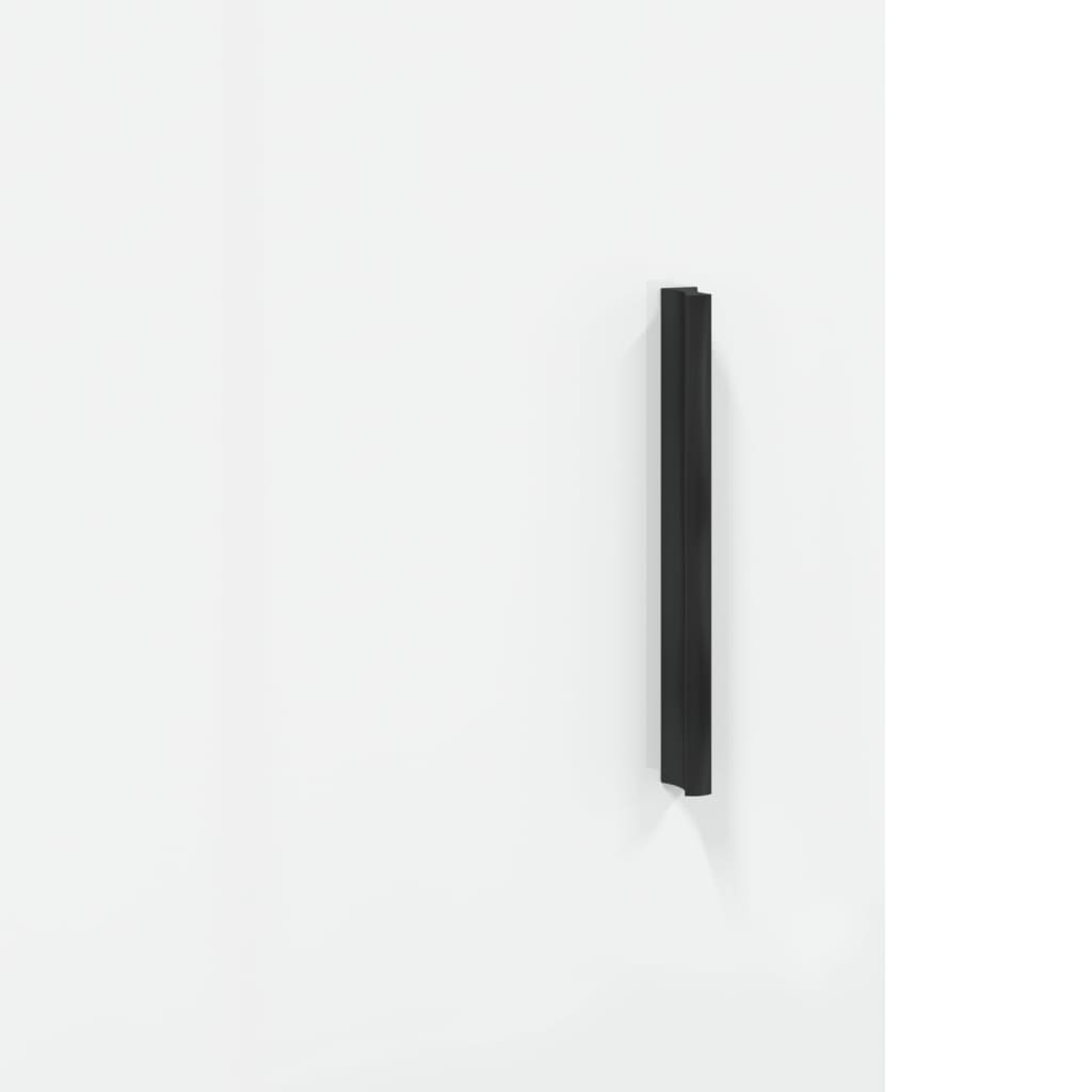 Credenza Bianco Lucido 34,5x34x90 cm in Legno Multistrato