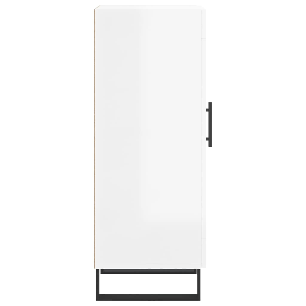 Credenza Bianco Lucido 34,5x34x90 cm in Legno Multistrato