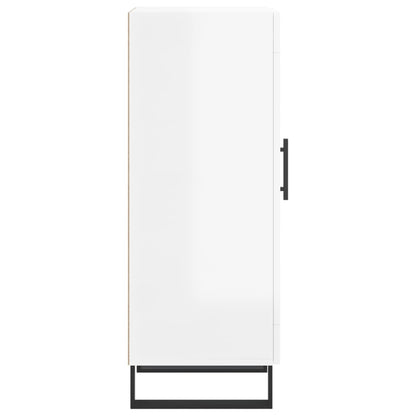 Credenza Bianco Lucido 34,5x34x90 cm in Legno Multistrato