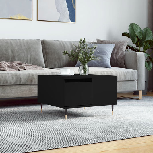 Tavolino da Salotto Nero 55x55x36,5 cm in Legno Multistrato | homemem39