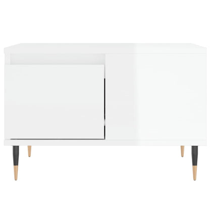 Tavolino Salotto Bianco Lucido 55x55x36,5 cm Legno Multistrato | homemem39