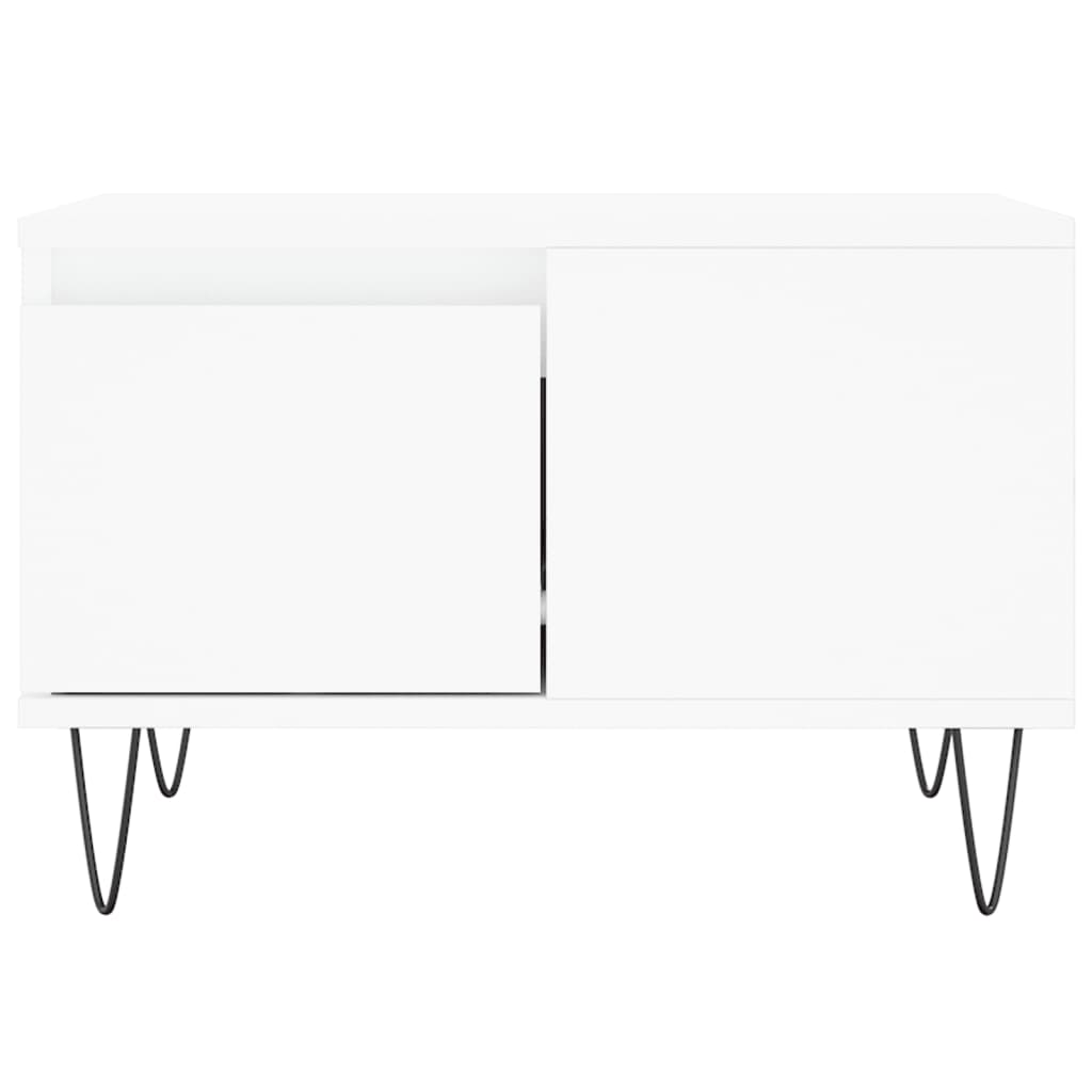 Tavolino da Salotto Bianco 55x55x36,5 cm in Legno Multistrato | homemem39