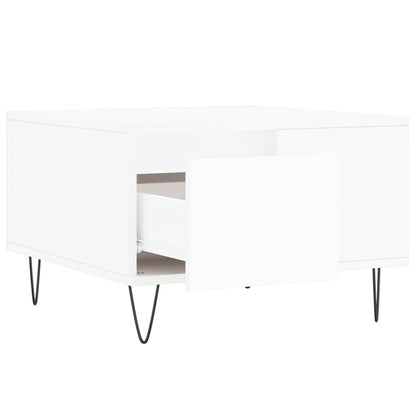 Tavolino da Salotto Bianco 55x55x36,5 cm in Legno Multistrato | homemem39