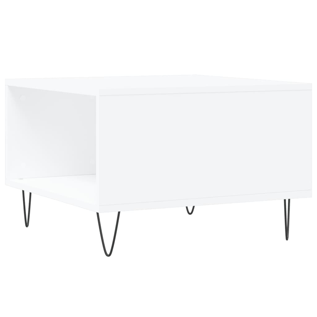 Tavolino da Salotto Bianco 55x55x36,5 cm in Legno Multistrato | homemem39