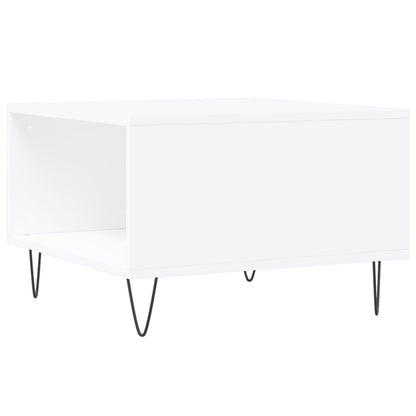Tavolino da Salotto Bianco 55x55x36,5 cm in Legno Multistrato | homemem39