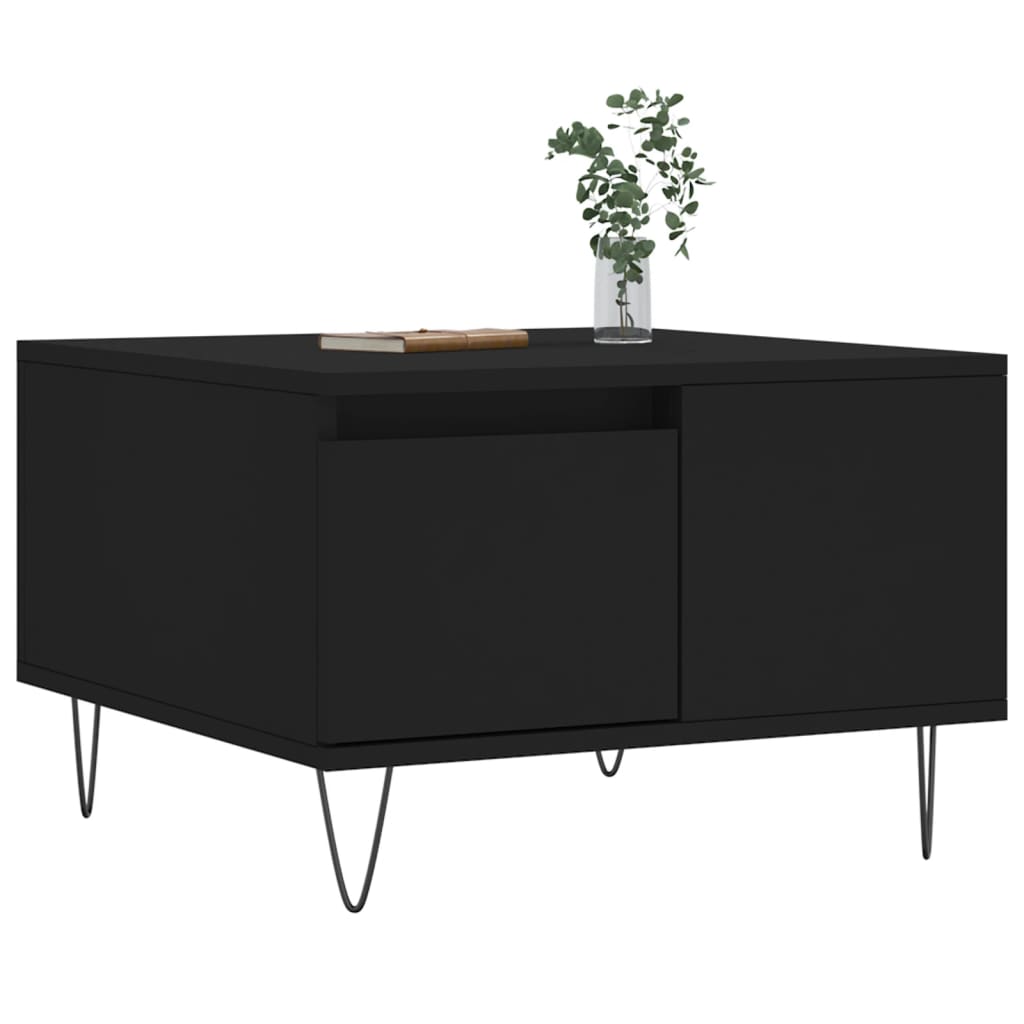 Tavolino da Salotto Nero 55x55x36,5 cm in Legno Multistrato | homemem39