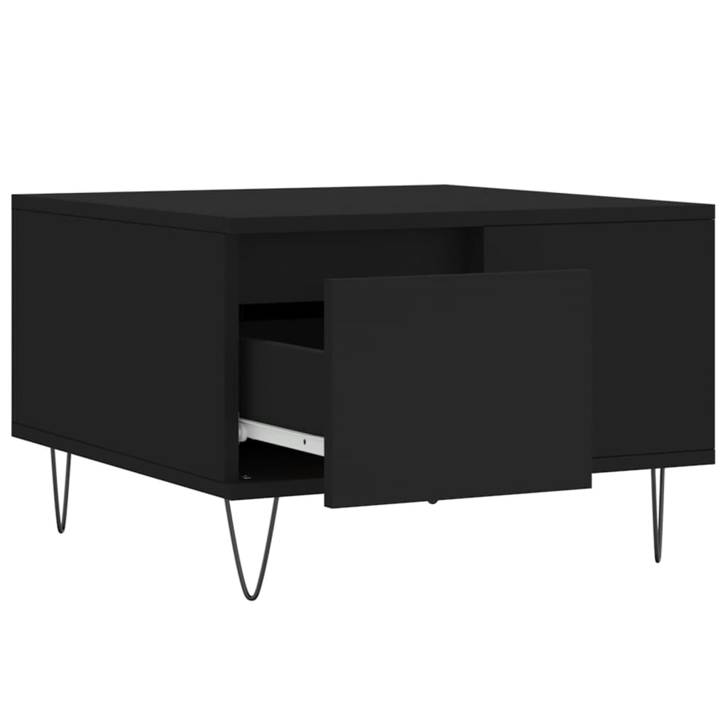 Tavolino da Salotto Nero 55x55x36,5 cm in Legno Multistrato | homemem39