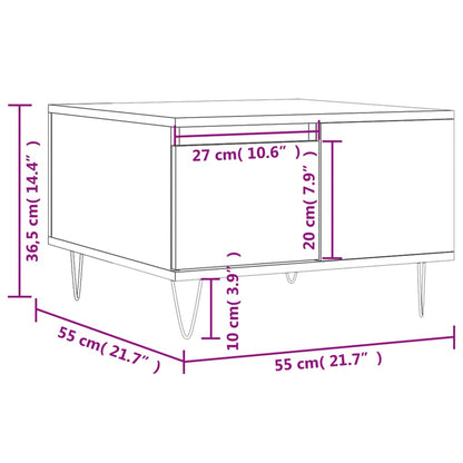 Tavolino da Salotto Nero 55x55x36,5 cm in Legno Multistrato | homemem39