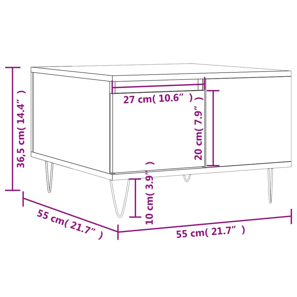 Tavolino Salotto Grigio Sonoma 55x55x36,5 cm Legno Multistrato | homemem39