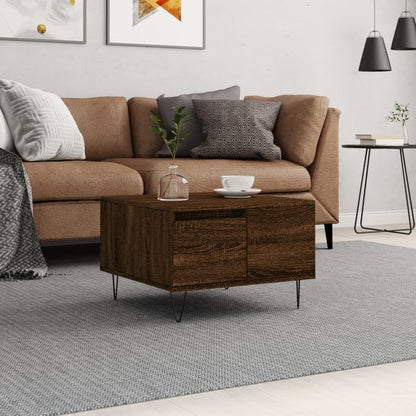 Tavolino da Salotto Rovere Marrone 55x55x36,5 cm in Multistrato | homemem39