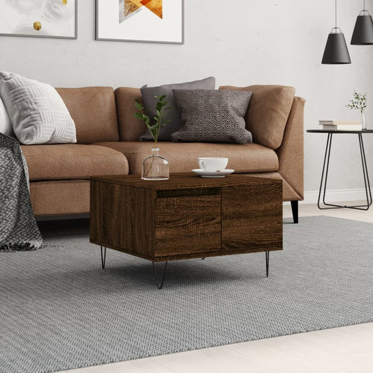Tavolino da Salotto Rovere Marrone 55x55x36,5 cm in Multistrato | homemem39