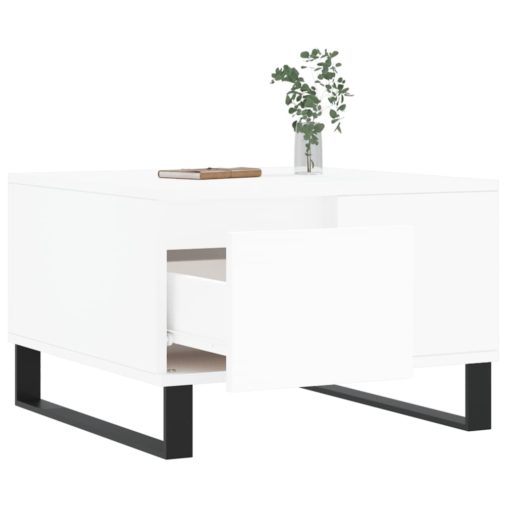Tavolino da Salotto Bianco 55x55x36,5 cm in Legno Multistrato