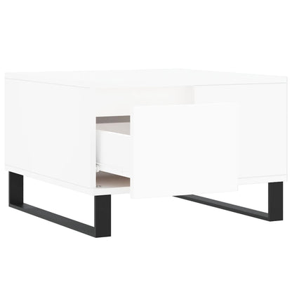 Tavolino da Salotto Bianco 55x55x36,5 cm in Legno Multistrato | homemem39