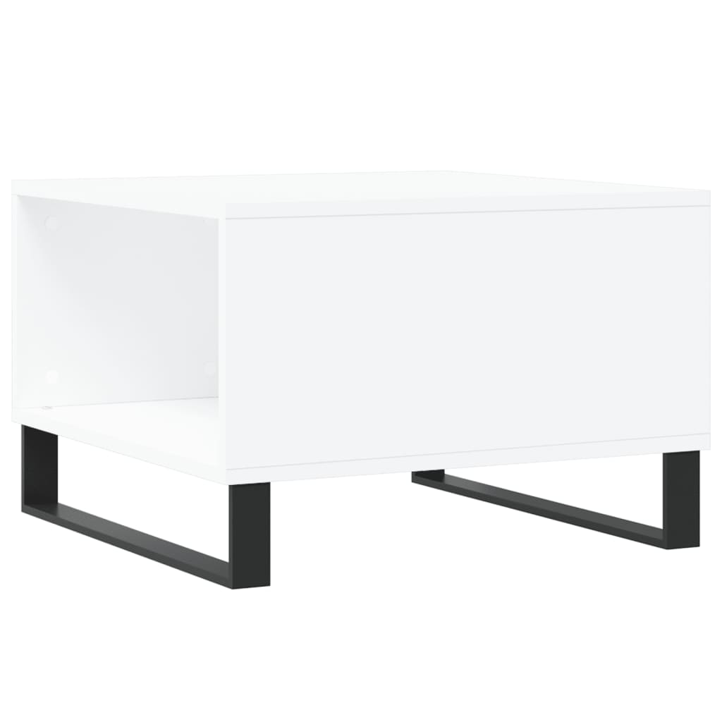 Tavolino da Salotto Bianco 55x55x36,5 cm in Legno Multistrato | homemem39